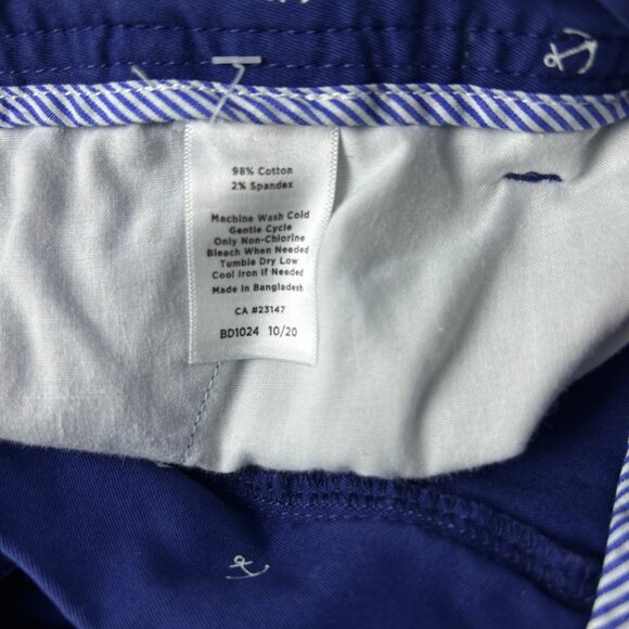 Talbots Navy White Anchor Stretch Cotton Relaxed Chino Pants Womens 12 Nautical‎ - Picture 5 of 12